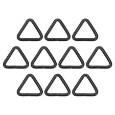 10 Pcs Metal Triangle Ring Buckle, 1" Belt Fastener Connectors, Black