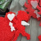 Huge Lot Of 12 Melted Popcorn Plastic Valentines Decorations Hearts & Cupids VTG — photo 6