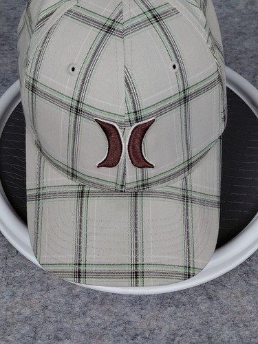Hurley hat mens flex fit Plaid Look Beige/Gray - Picture 8 of 12