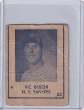 1948 R346 Blue Tint #32 Vic Raschi - New York Yankees