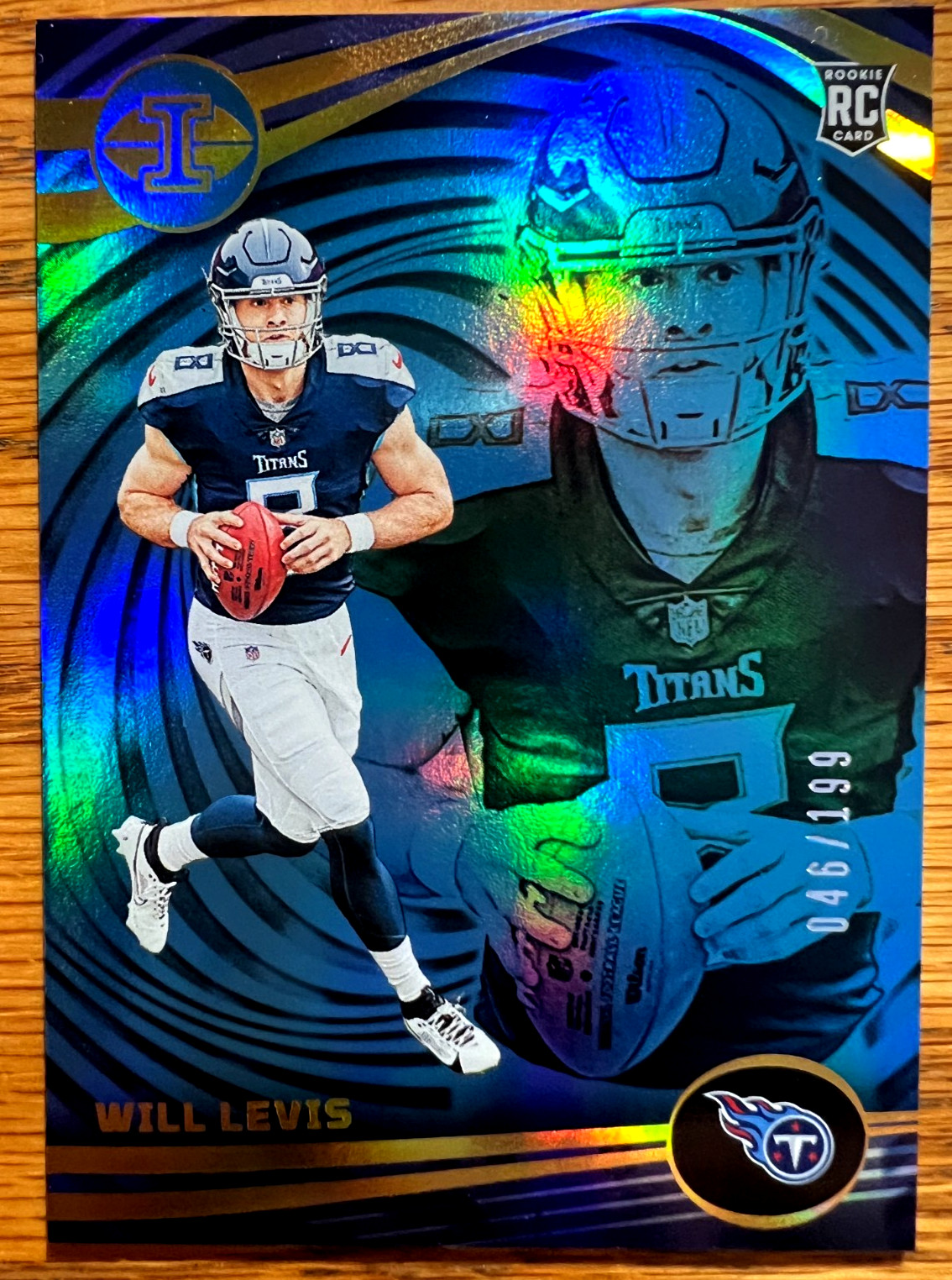 2023 Panini Illusions Will Levis Light Blue Trophy Collection #95 Titans RC /199