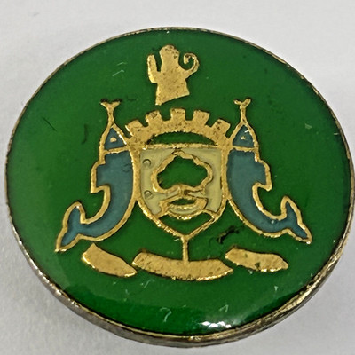 Vintage Glasgow Stadtwappen Emaille Pin Anstecker St Mungo Schottland schottisch
