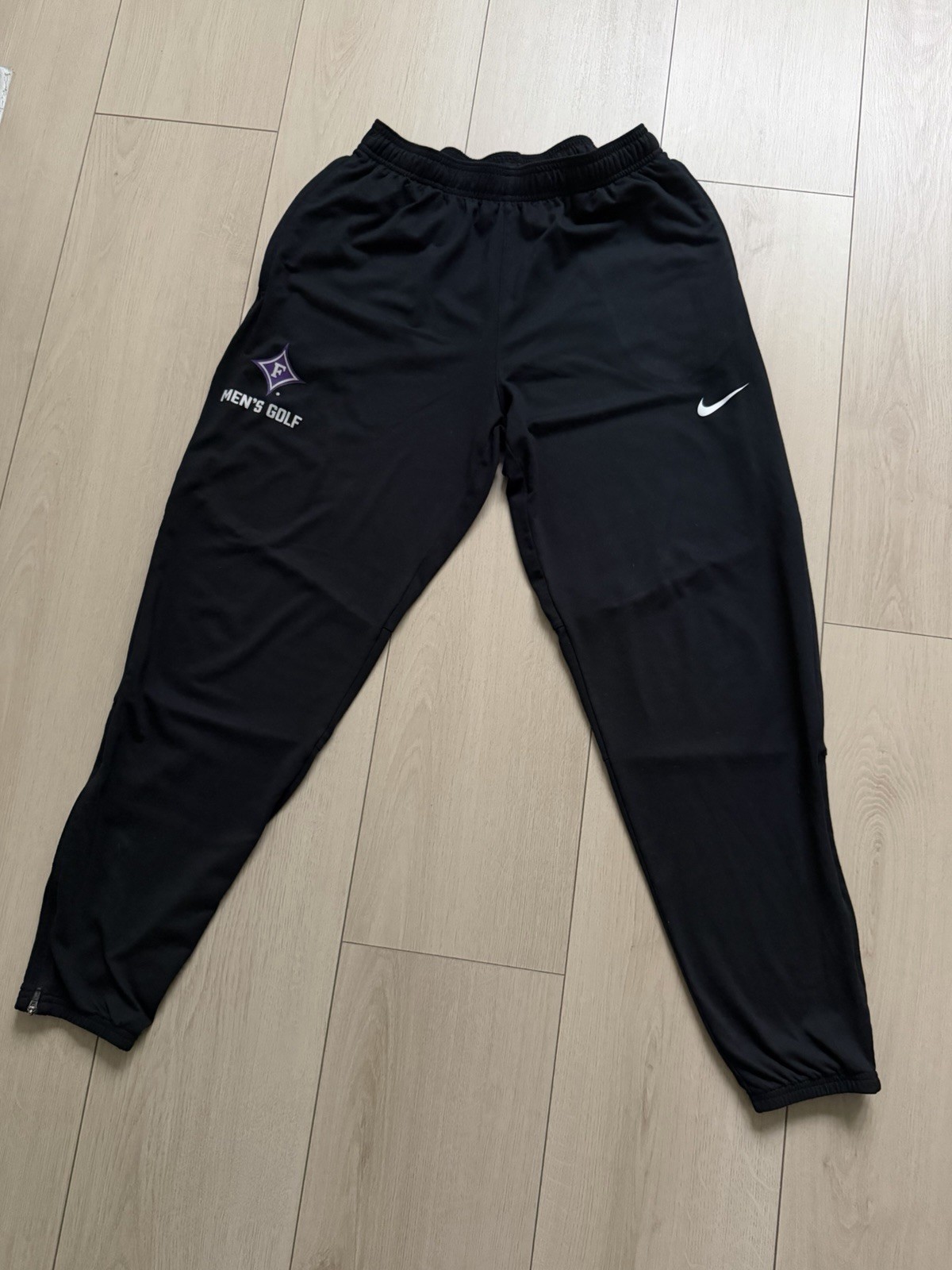 Nike Dri-FIT Men's Track Pants Size M Black Polyester Drawstring Tapered