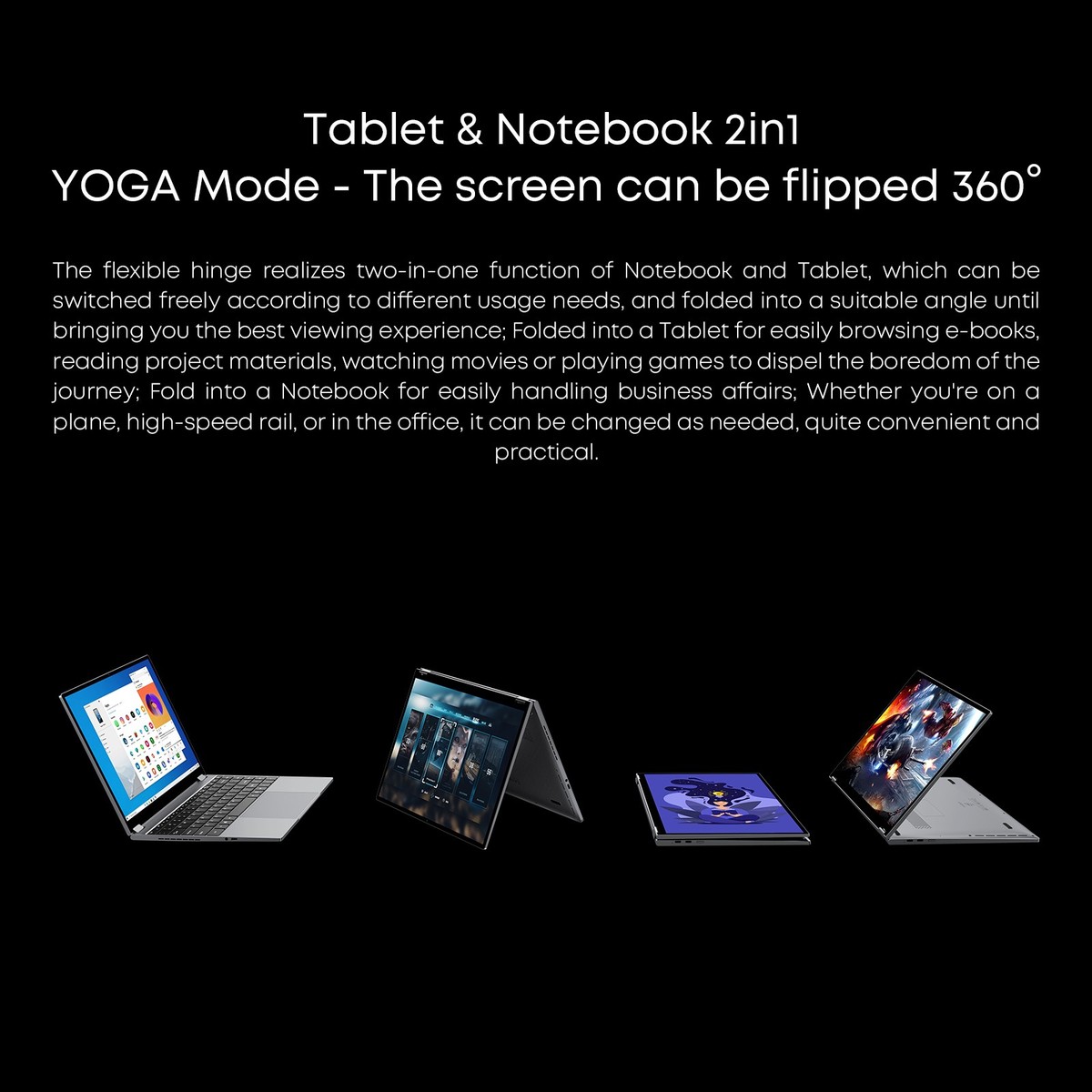 CHUWI FreeBook 13.5'' Touchscreen Laptop – Intel N5100 360° Win 11