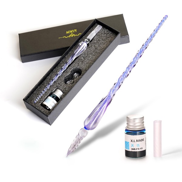 Glasstifte Set Kalligraphie Schreiben Dip Pen Tinte GrußKarten Unterschriften-image