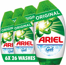 Ariel Washing Liquid Laundry Detergent Gel, 156 Washes (6 X 858 Ml), Original, B 6.92 per litre