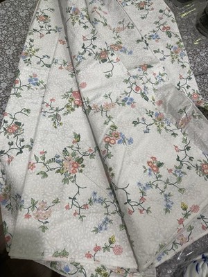 Yves Delorme France NWT 1pc F/Q Duvet Cover Cotton Percale Floral Buttons