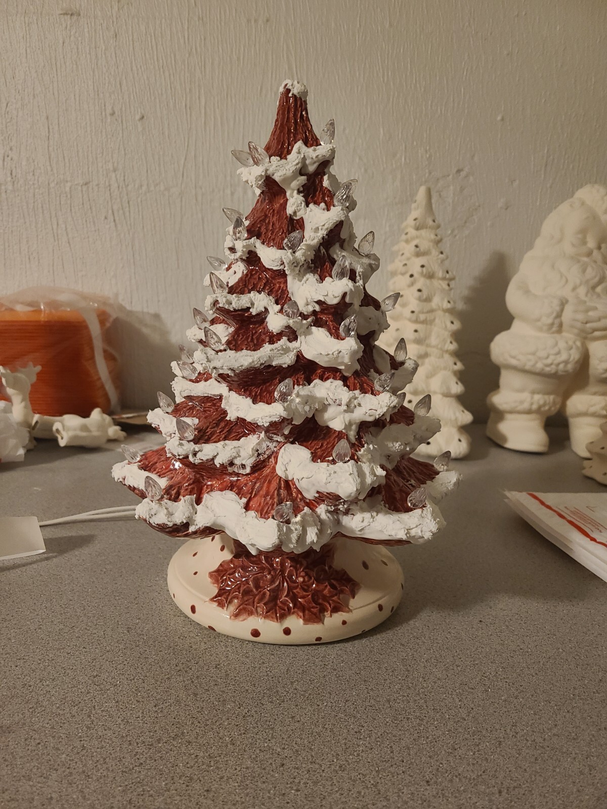 Pink Ceramic Light Up Christmas Tree eBay