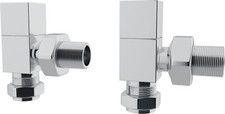 UK Radiators Manual Radiator Valves Square Angled Straight 1/2"x15mm *TwinPack*