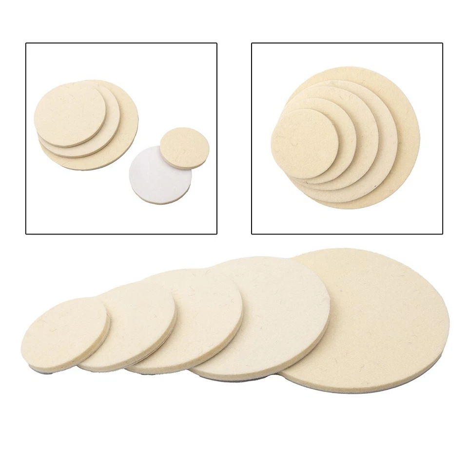 2pcs  Wool Felt Polishing Pad Wheel For Glass Stainless Steel Tool Parts - Image 3 of 4