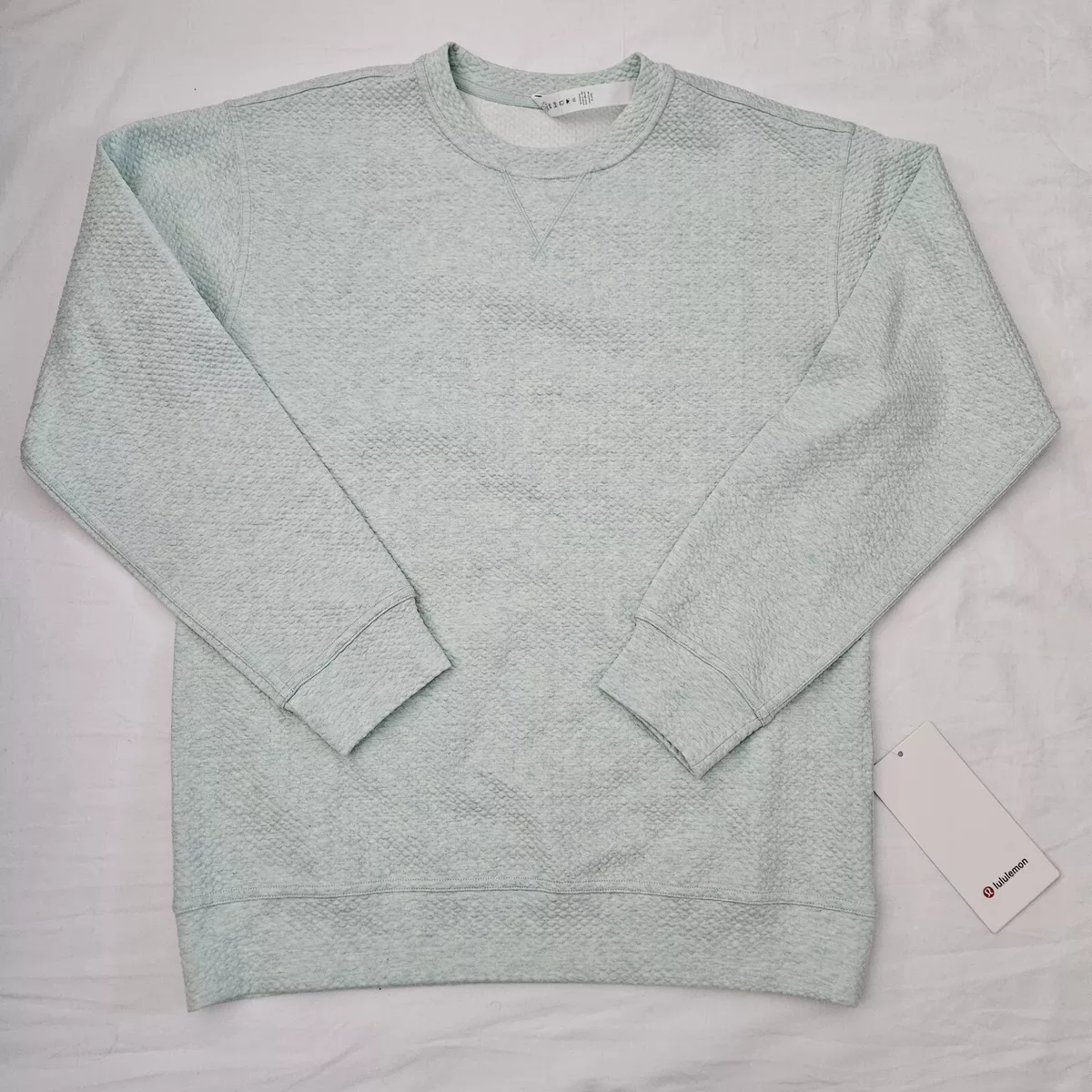 Lululemon All Yours Crew HDEM WHT Heathered Mint White Sweatshirt