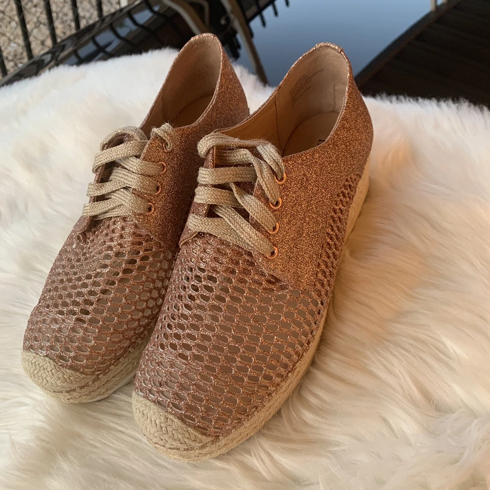 Abrelia Perforated Lace Up Espadrilles Sneakers, Pink 81/2US - Image 2 of 4