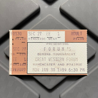 Forums Boxing Tournament Great Western Forum Ticket Stub Used Vtg Jan 30 1989