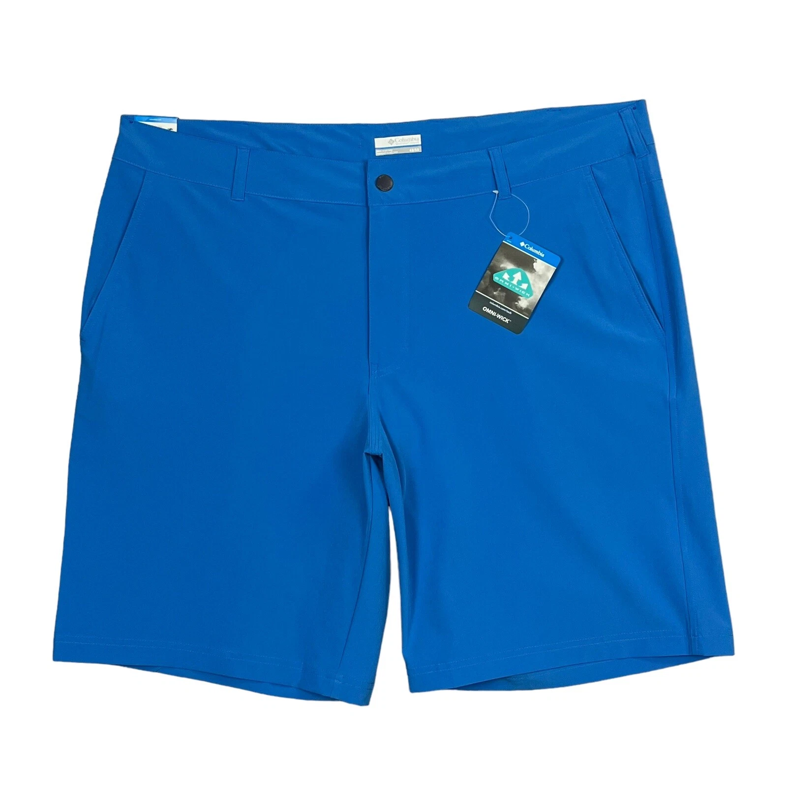 Columbia Men's Outdoor Hybrid Trek Stretch Shorts Size 40-42 X 10 Blue Omni-Wick