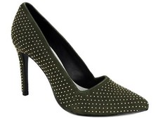 Alice + Olivia Women's Dina Pumps Kid Suede Green Gold EU 39 US Size 9 M