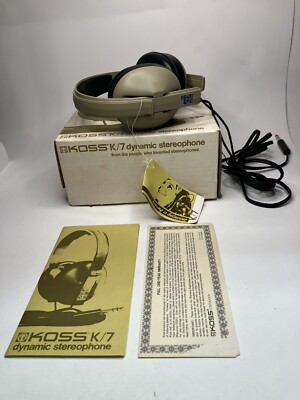 RARE VINTAGE - 1975 KOSS K/7 K7 DYNAMIC STEREOPHONE STEREO HEADPHONES 113530