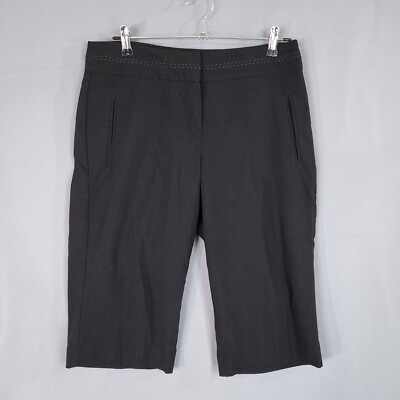 Sharagano Women's Capri Pants Mid Rise Straight Black Size 8