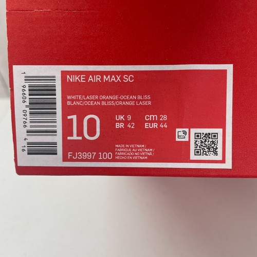 Nike Air Max SC Shoes Men's Size 10 White Laser Orange Ocean Bliss FJ3997-100 - Picture 7 of 7
