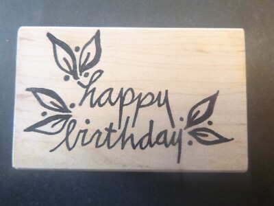 Happy Birthday - Wood Mounted Rubber Stamp | eBay