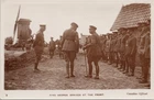 King George Arrives at Front WW1 Canadian Soldiers Military RPPC Postcard E82
