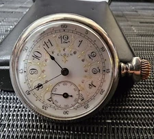 Antique 1912 Elgin Grade 320 Pocket Watch Sterling Case / 0s / 7j / Running!  