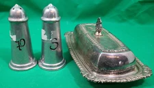 Butter dish with lid & salt and pepper shaker  !