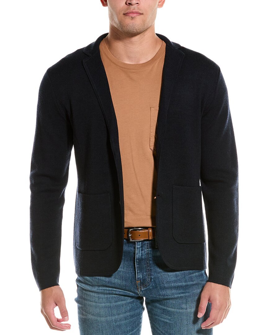 Bruno Magli Шерстяной блейзер с замшевой отделкой Milano Stitch Мужской синий L 19690₽