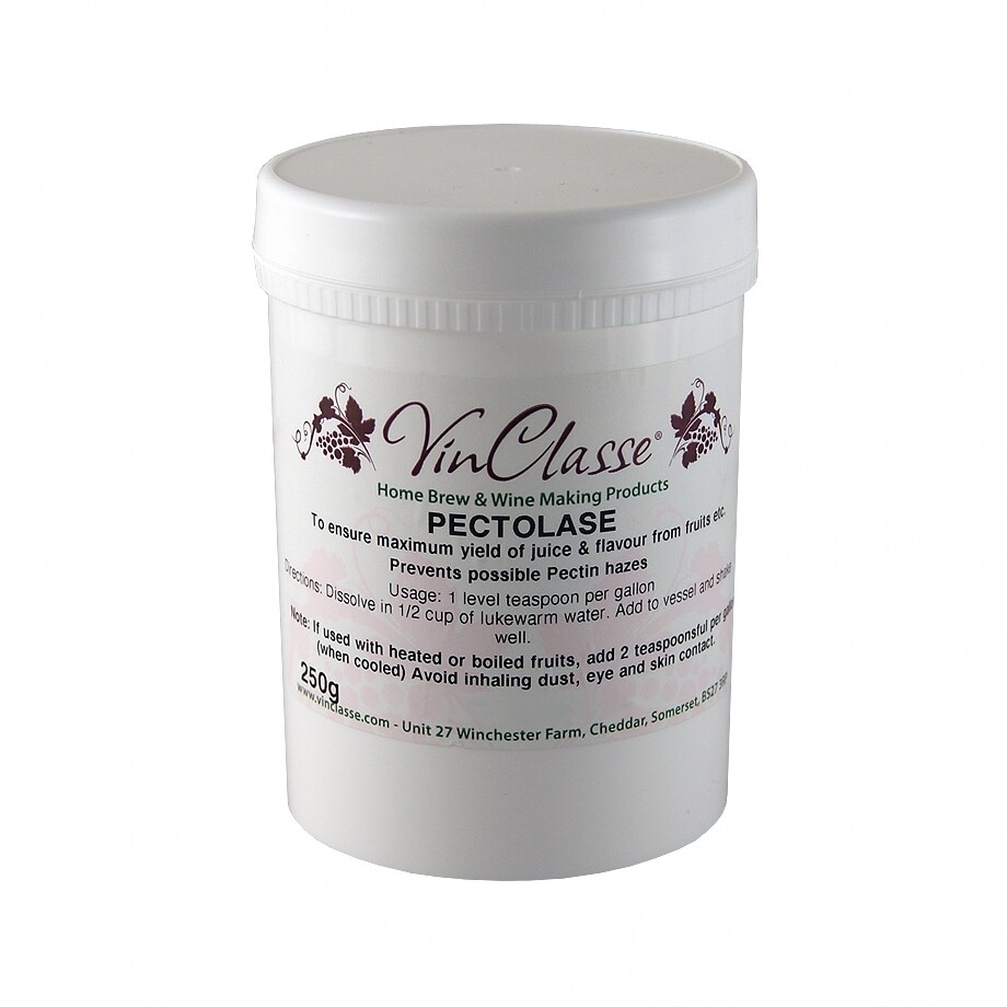 VinClasse Wine Making Pectolase - Pectic Enzyme - 250g Tub - Winemaking Cider