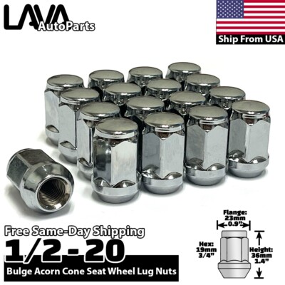 20x Chrome 1/2-20 Conical Lug Nut Fit Ford Explorer Taurus Mustang Ranger LTD