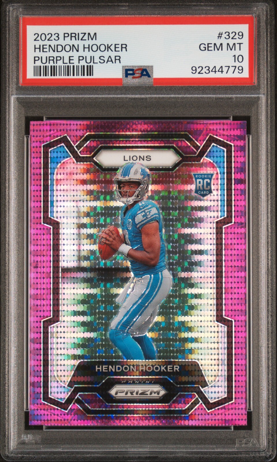 2023 Panini Prizm - Rookies Hendon Hooker #329 Purple Pulsar Prizm (RC) PSA 10