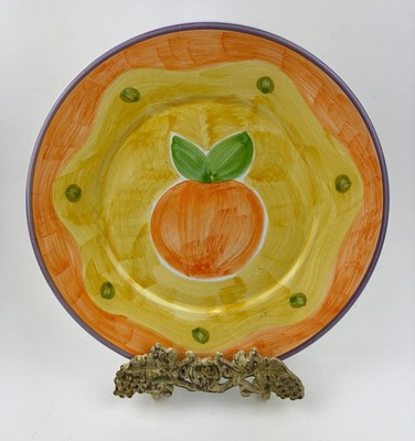 Pottery Barn Salad Plate Sunnyside Hand Painted Peach Yellow