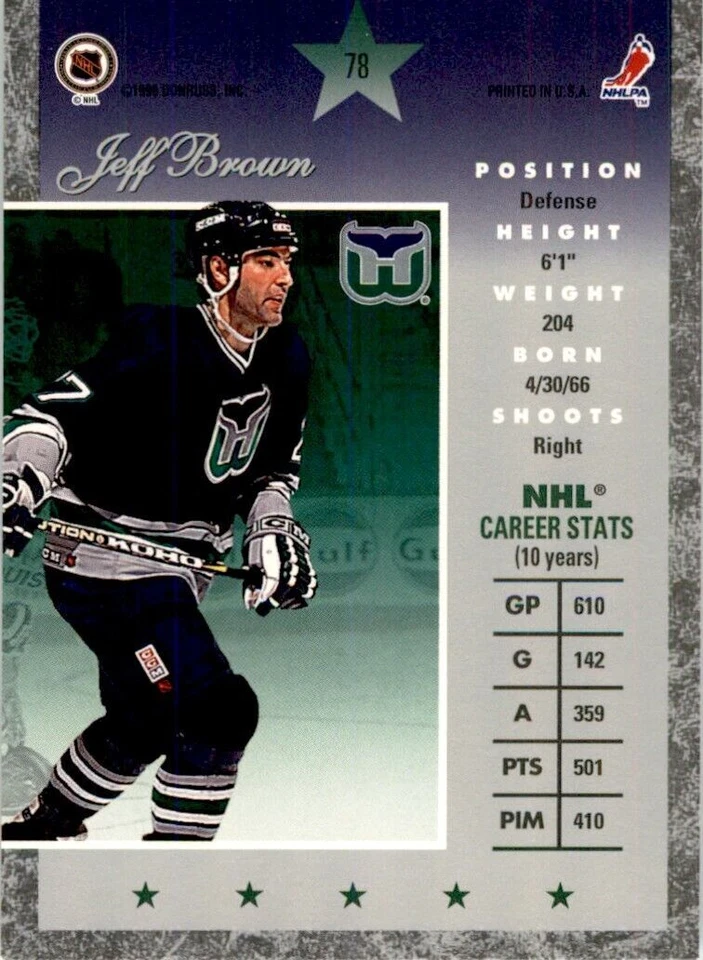 1996-97 Donruss Elite Jeff Brown . Hartford Whalers #78 - Image 2 of 2