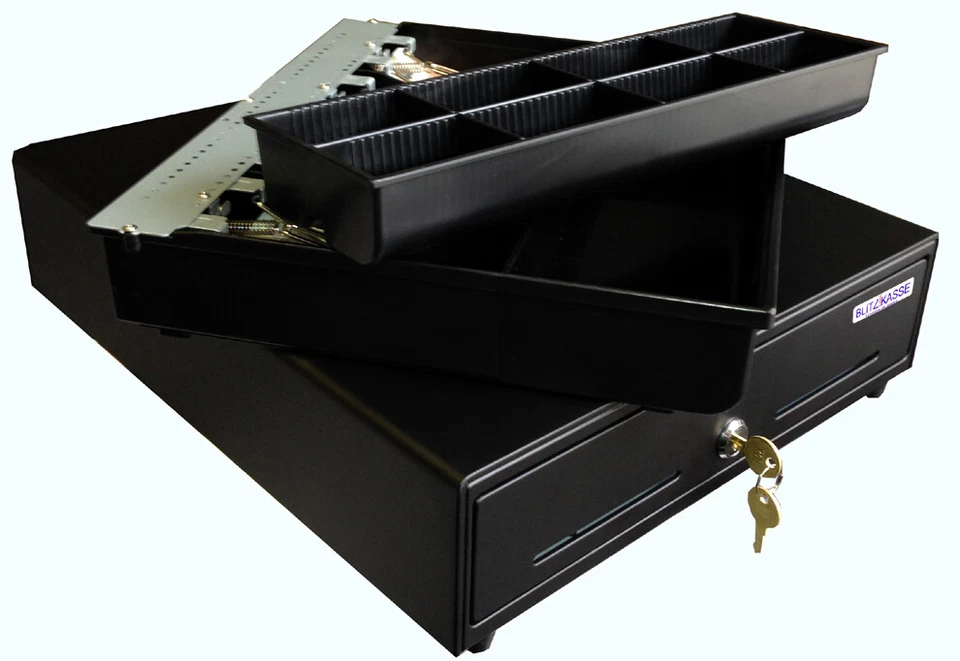 USB KASSENSCHUBLADE KASSENLADE GELDLADE SCHWARZ  iQCash 350USB - Bild 3 von 4