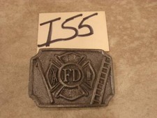 I55 VINTAGE FD FIRE DEPARTMENT BELT BUCKLE