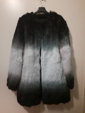 pelliccia di lapin nuova, leggera, marca Tavus, col verde-grigio,  veste stretto