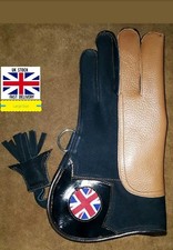 Nubuck Double Cuir Paroi Fauconnerie Gant UK Logo, 30.5cm Grand Taille Standard