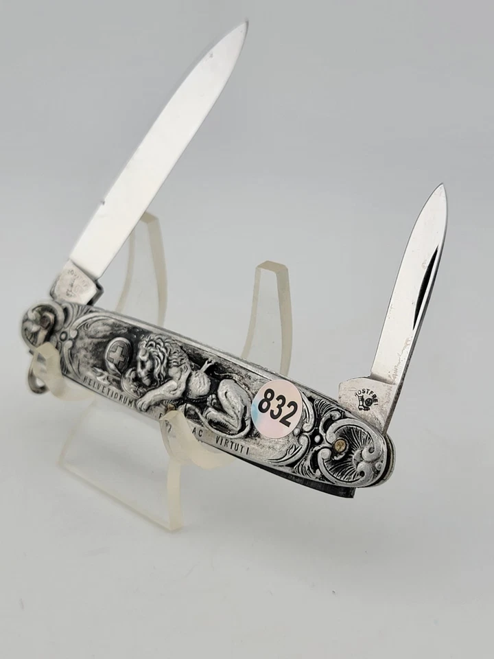 VTG RARE ROSTFREI SOLINGEN GERMANY EMBOSSED WILHELM TELL LION HANDLE PEN KNIFE - Image 4 of 4