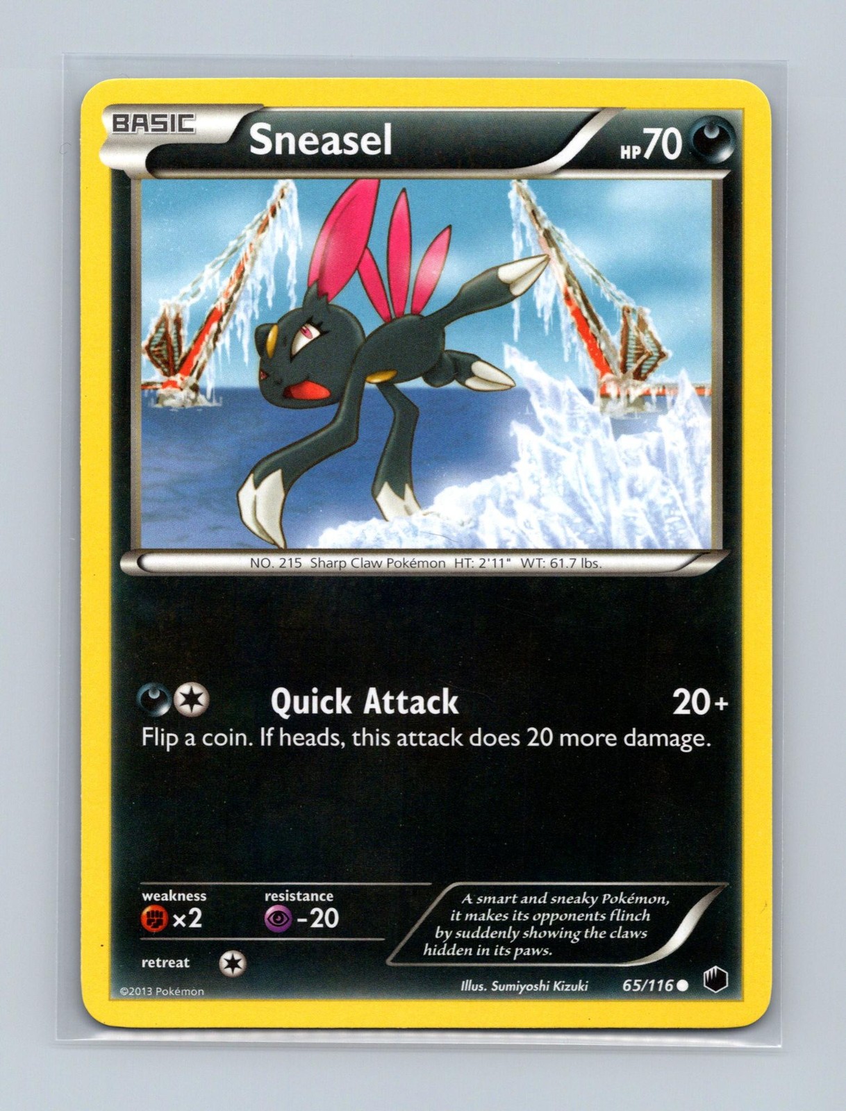 Sneasel 65/116 Common Plasma Freeze Pokemon Lightly Played