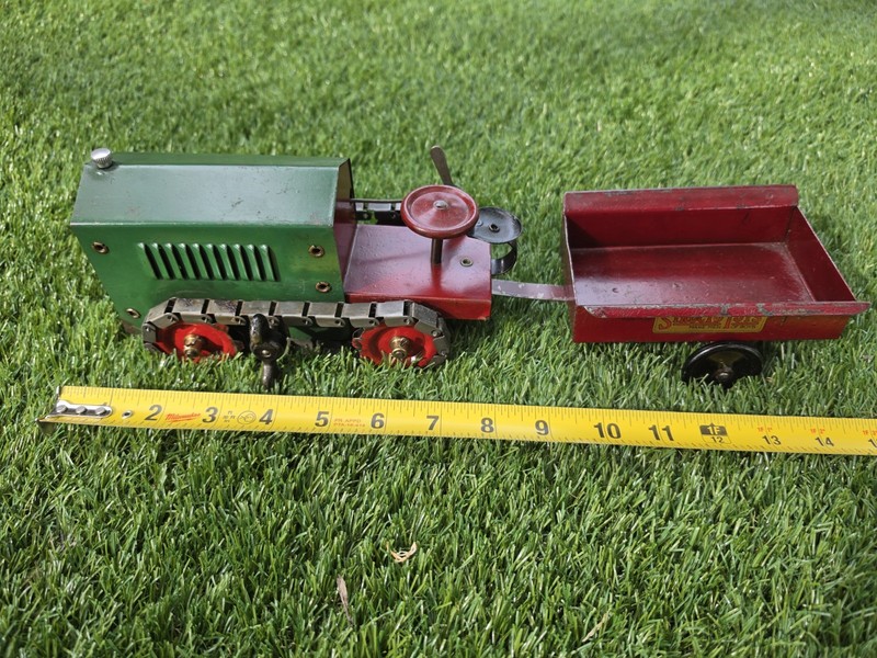 1920s Structo Wind-up Crawler & Trailer