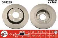 2X TRW Bremsscheibe DF4239 FüR Audi 4B2 4B5 C5 4D8 A6 A8 4D2 D2 4B4 Avant 4B6
