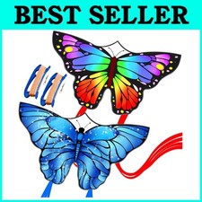 2 Pack Vibrant Butterfly Kites - Easy to Fly for All Ages