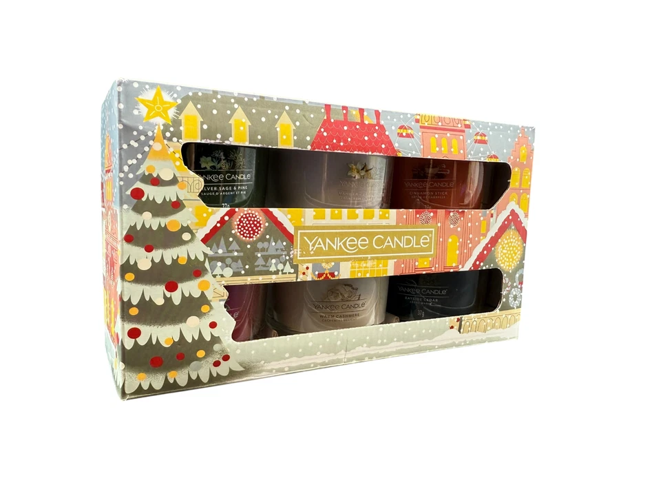 Yankee Candles Set of 6 or 3 Christmas Gift Set Filled Votive Small Jar xmas - Image 4 of 4