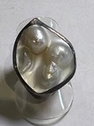 Marked sterling silver and mother of pearl ring signed size 8 18 grams