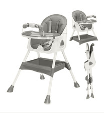 Foldable Baby High Chair 6M Antislip Pad Toy Rack Easy Clean