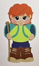 Hiking Girl Red Hair. Scrapbook, Card Making Paper Piecing