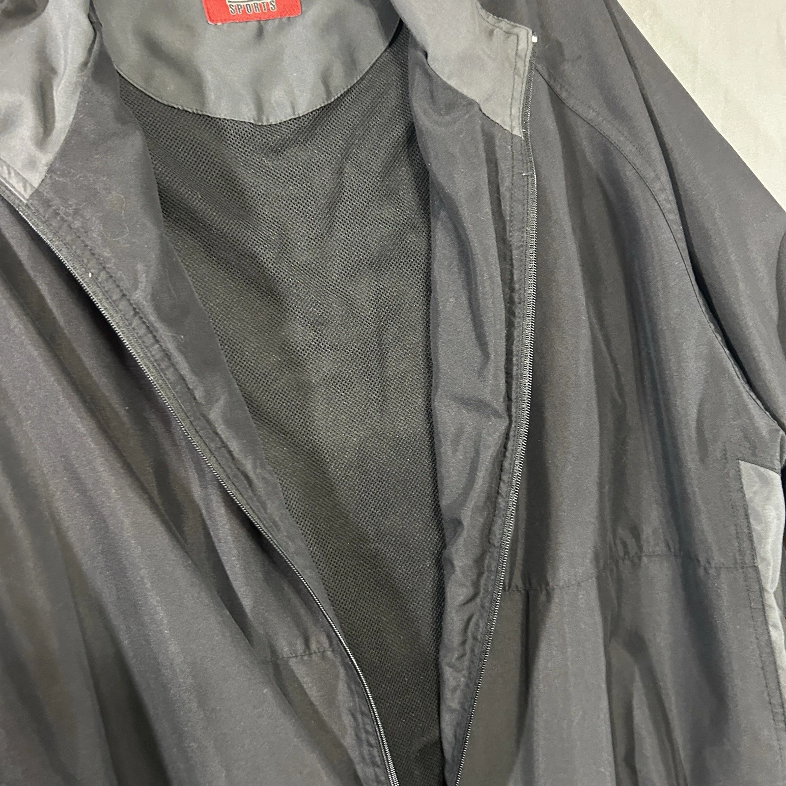 Simply For Sports Men's Windbreaker XL Black/Gray Colorblock Full Zip Mesh Line - product detail image 4