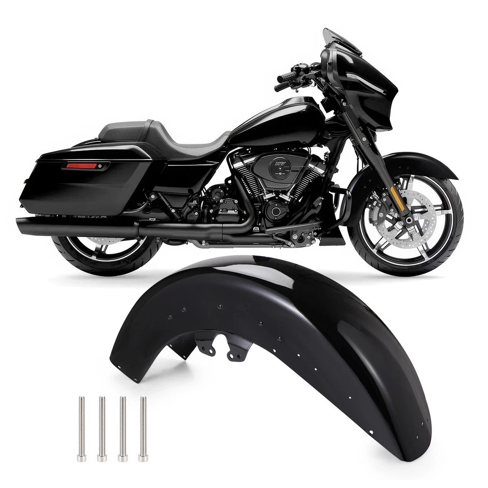 Vivid Black Front Fender for Harley CVO Street Glide Road Glide FLTRX 2014-2023 - Imagem 2 de 4