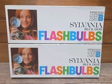 NEW Sylvania Blue Dot Camera Flash Bulbs 2 Boxes Press 25B Flashbulbs 24 Total
