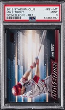 2018 TOPPS STADIUM CLUB POWER ZONE RED #PZ-MT MIKE TROUT PSA 9