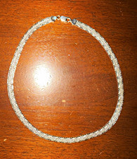Vintage 1990’s Italy 925 Sterling Silver Herringbone Necklace Lobster Clasp